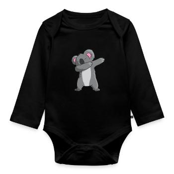 Koala - DAB / danse / tamponner / dabben - Body Bébé bio manches longues - noir - Devant