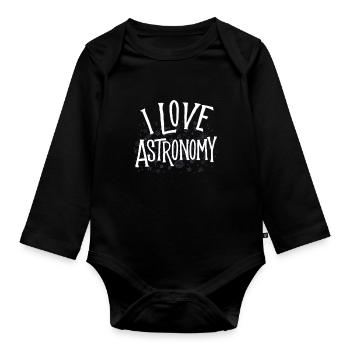 Astronomie - Baby Bio-Langarm-Body - Schwarz - Vorne