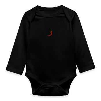 Chilischote - Baby Bio-Langarm-Body - Schwarz - Vorne