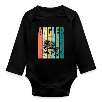 ANGLER - Baby Bio-Langarm-Body - Schwarz - Vorne