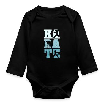 Karate - Baby Bio-Langarm-Body - Schwarz - Vorne