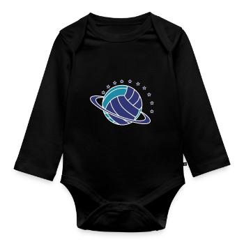 Planet ball - Body Bébé bio manches longues - noir - Devant