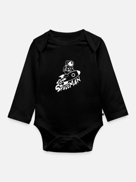 Spaceman - Body Bébé bio manches longues - noir