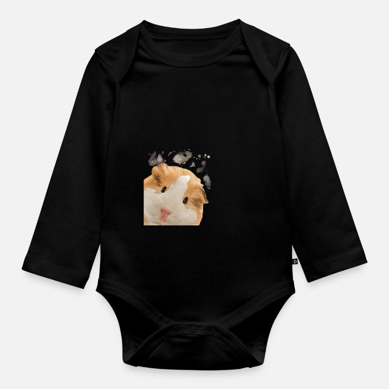 Cochon d’Inde curieux - Body Bébé bio manches longues - noir
