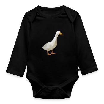 Gans - Polygon / Dreieck - Baby Bio-Langarm-Body - Schwarz - Vorne