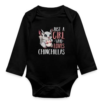 Chinchilla - Just A Girl Who Loves Chinchillas - Organic Longsleeve Baby Bodysuit - black - Front