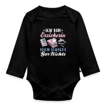 Lustiges Erzieherin Kinder Kindergarten Geschenk - Baby Bio-Langarm-Body - Schwarz - Vorne