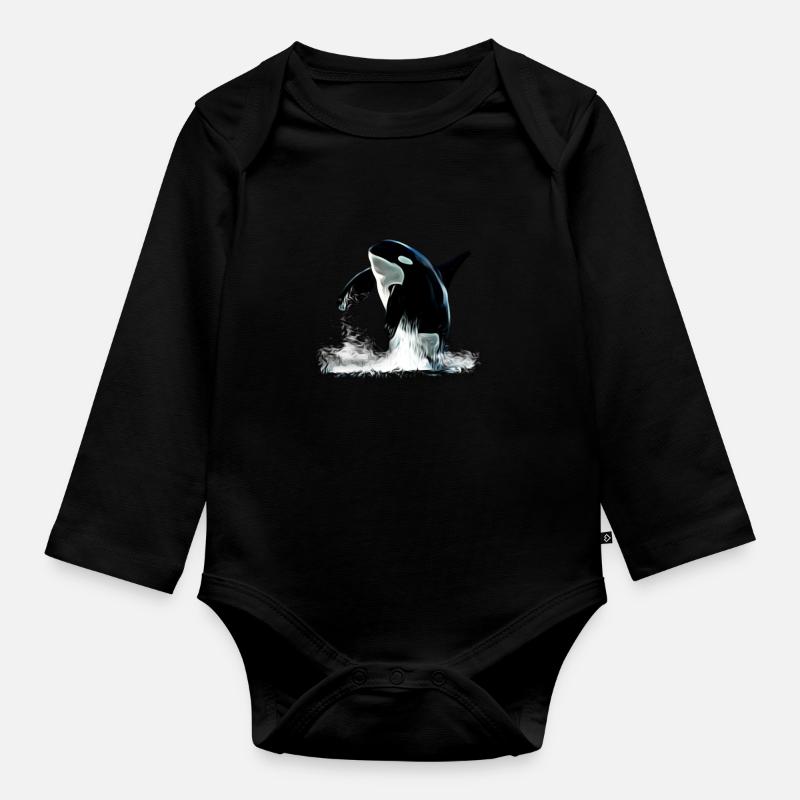 Orca - Baby Bio-Langarm-Body - Schwarz