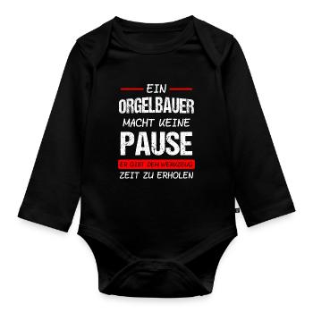 Orgelbauer Orgelbau Orgel Geschenk - Baby Bio-Langarm-Body - Schwarz - Vorne