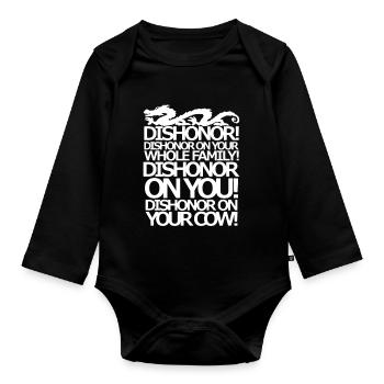 Dishonor on your cow US Spelling - Organic Longsleeve Baby Bodysuit - black - Front