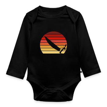 Catamaran in the sunset - Organic Longsleeve Baby Bodysuit - black - Front