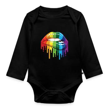 Gay Gay Pride Lgbt Lesbienne Gay Gaymer - Body Bébé bio manches longues - noir - Devant
