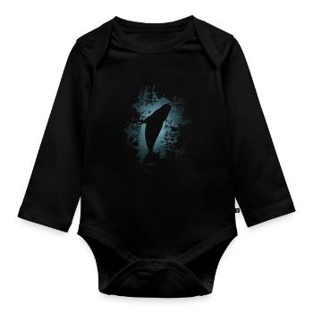 Aileron de cachalot sous l'eau - Body Bébé bio manches longues - noir - Devant