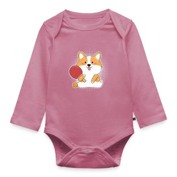 Tischtennis - Baby Bio-Langarm-Body - Mauve - Vorne