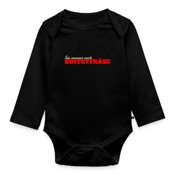 Buffetfräse Essen Restaurant Buffet Lustig - Baby Bio-Langarm-Body - Schwarz - Vorne