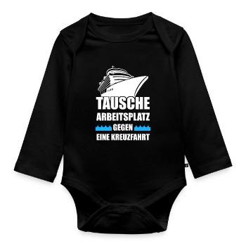 Kreuzfahrt Kreuzfahrtschiff Schiffsreise Geschenk - Baby Bio-Langarm-Body - Schwarz - Vorne