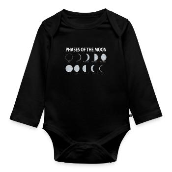 Moon - Organic Longsleeve Baby Bodysuit - black - Front