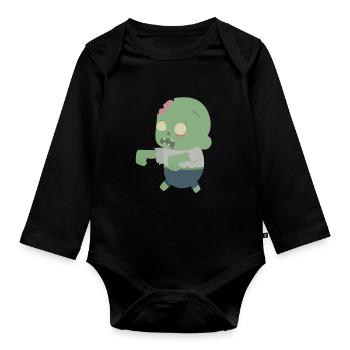 zombie - Organic Longsleeve Baby Bodysuit - black - Front
