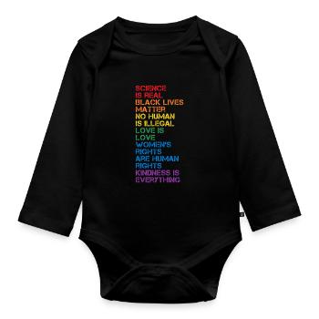 Science Is Real Black Lives Matter LGBT Pride BLM - Organic Longsleeve Baby Bodysuit - black - Front