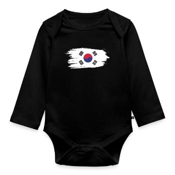 Corée du Sud Séoul Corée cadeau - Body Bébé bio manches longues - noir - Devant