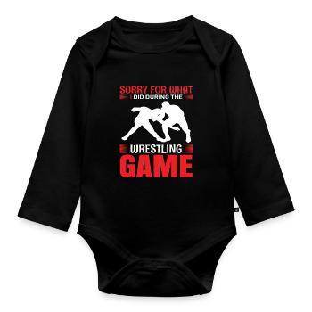 Wrestling - Baby Bio-Langarm-Body - Schwarz - Vorne