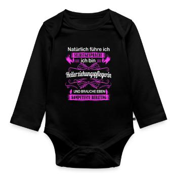 Heilerziehungspflegerin Heilerziehungspfleger - Baby Bio-Langarm-Body - Schwarz - Vorne