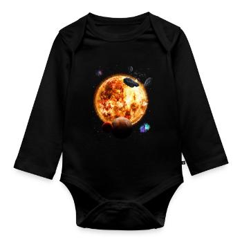 Système solaire - Body Bébé bio manches longues - noir - Devant
