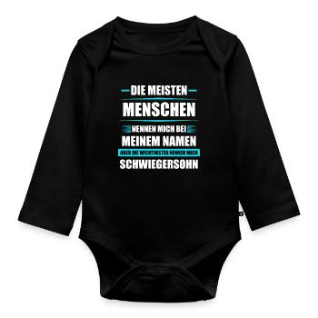 Bester Schwiegersohn Tochter Papa Geschenk - Baby Bio-Langarm-Body - Schwarz - Vorne