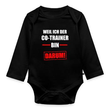 Co-Trainer Fußball-Trainer Handball Geschenk - Baby Bio-Langarm-Body - Schwarz - Vorne