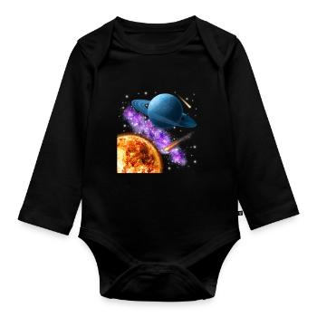Weltraum - Baby Bio-Langarm-Body - Schwarz - Vorne