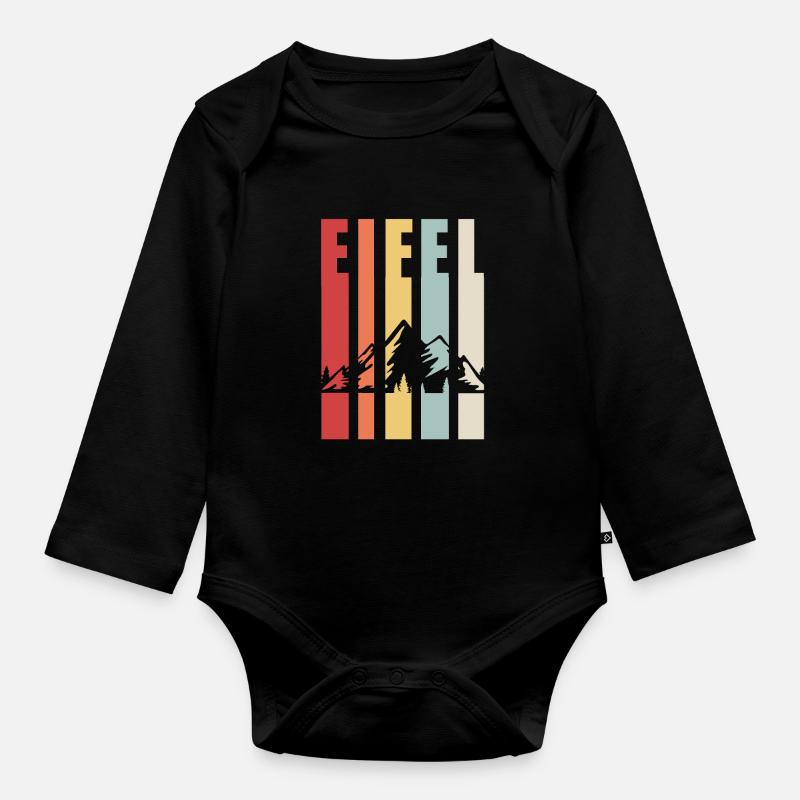 Eifel Gerolstein Eifeler Geschenk - Baby Bio-Langarm-Body - Schwarz