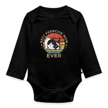 Meilleur Frenchie Mom Ever French Bulldog Dog - Body Bébé bio manches longues - noir - Devant