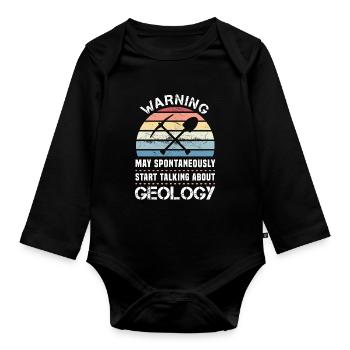 Funny Geology Sunset Gift for Geologist - Organic Longsleeve Baby Bodysuit - black - Front