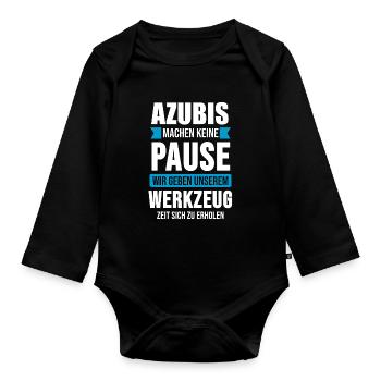 Azubi 2020 Lehrling Auszubildender Geschenk - Baby Bio-Langarm-Body - Schwarz - Vorne