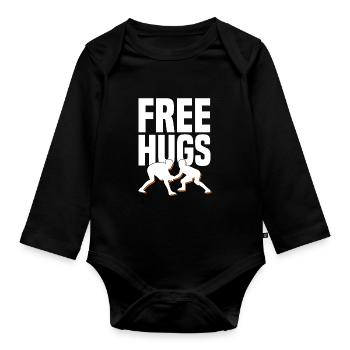 Fabulous and wonderful grappling gift idea - Organic Longsleeve Baby Bodysuit - black - Front