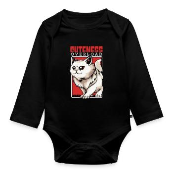 Niedliche Perserkatze - Cuteness Overload - Kawaii - Baby Bio-Langarm-Body - Schwarz - Vorne