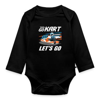 Go Kart Racing Motorsport Gift For Racers - Organic Longsleeve Baby Bodysuit - black - Front