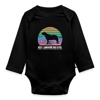 Meilleur cadeau de père de chien de papa labrador - Body Bébé bio manches longues - noir - Devant
