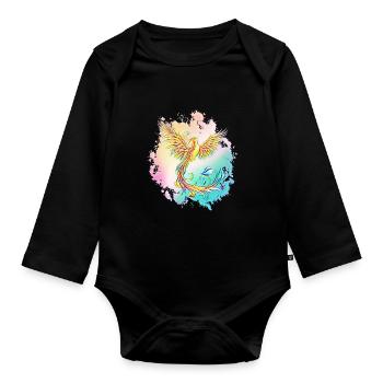 Phoenix - Organic Longsleeve Baby Bodysuit - black - Front