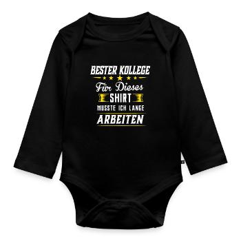 Bester Kollege Jobwechsel Abschiedsgeschenk Arbeit - Baby Bio-Langarm-Body - Schwarz - Vorne