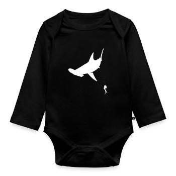 Poisson de requin-marteau - Body Bébé bio manches longues - noir - Devant