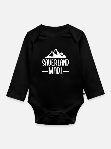 Sauerland Madl Sauerländer Nordrhein-Westfalen - Baby Bio-Langarm-Body - Schwarz
