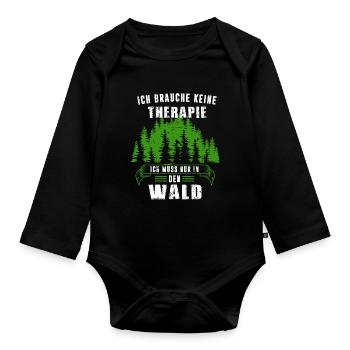 Wald Forstwirt Waldarbeiter Geschenk - Baby Bio-Langarm-Body - Schwarz - Vorne