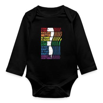 Anti racisme contre racisme racisme - Body Bébé bio manches longues - noir - Devant