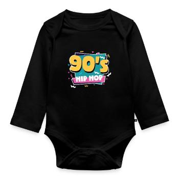 Hip hop des années 90 - Body Bébé bio manches longues - noir - Devant
