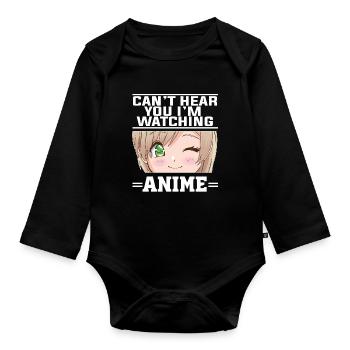 Vêtements d’anime Otaku cadeau - Body Bébé bio manches longues - noir - Devant