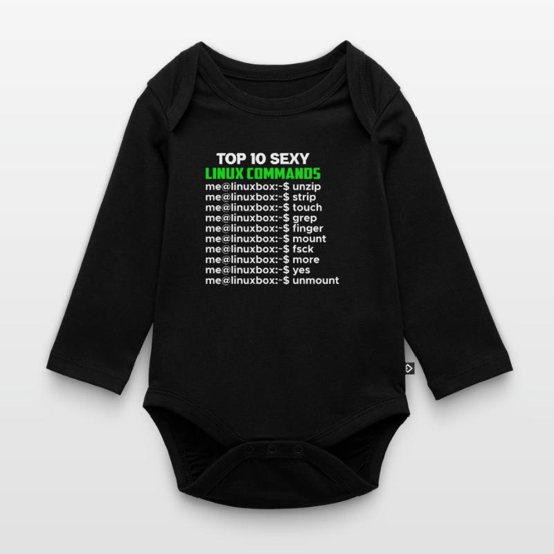 Linux Nerd Console Commands Geek Body Bébé bio manches longues