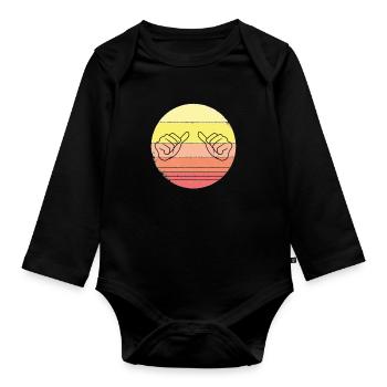 Mains en vintage - Body Bébé bio manches longues - noir - Devant