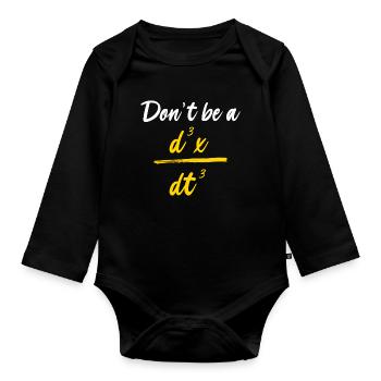 Formule de physique drôle math d3x dt3 - Body Bébé bio manches longues - noir - Devant