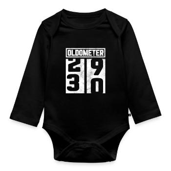 30th birthday 30 30th gift oldometer - Organic Longsleeve Baby Bodysuit - black - Front